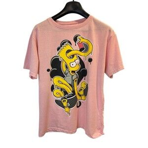 The Simpsons pink T-shirt XL skateboard graffiti Bart Simpson